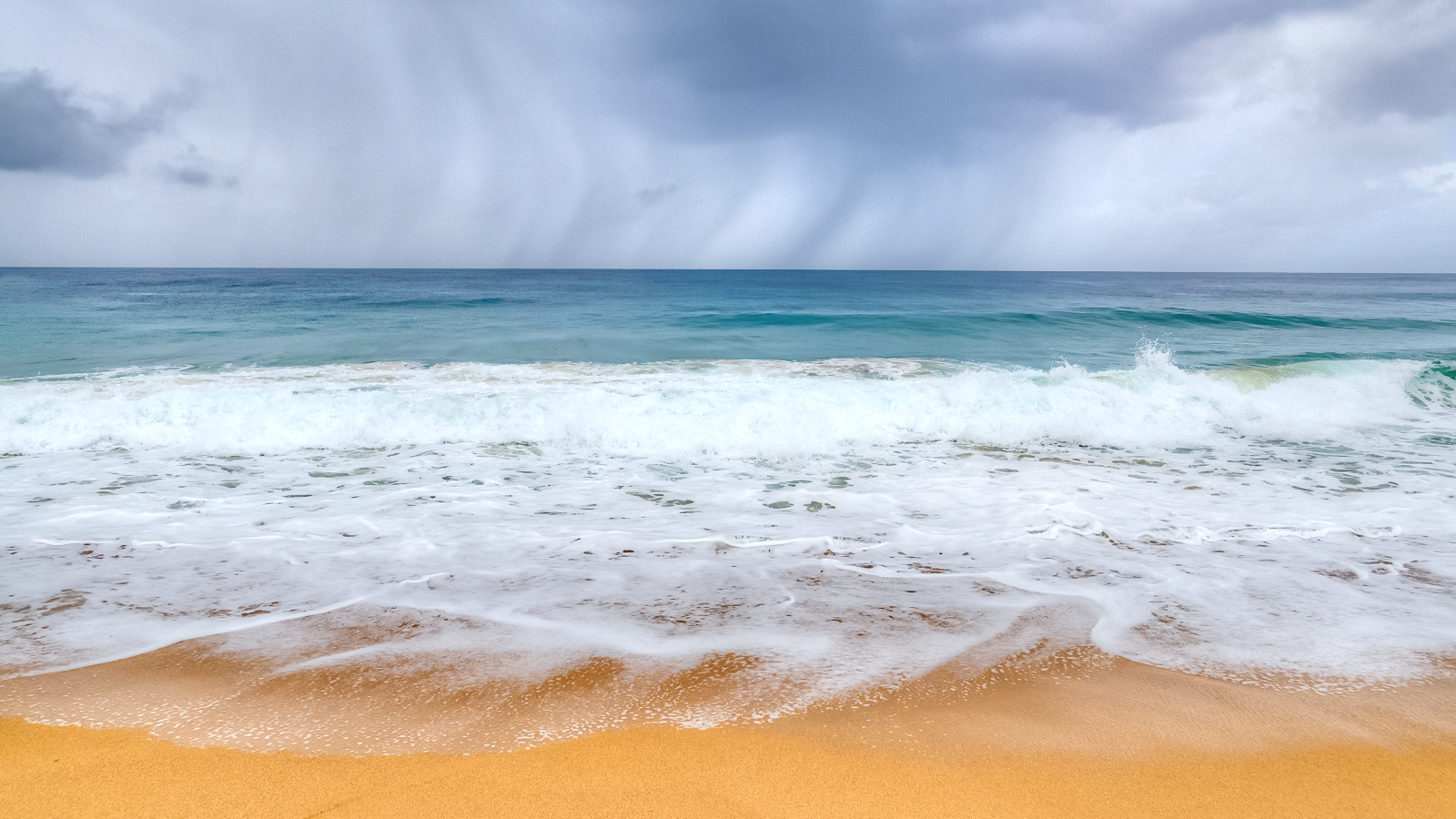 Rain coming in at Bluff Beach